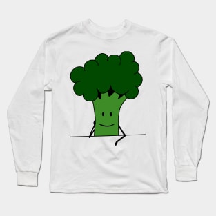 Happy Smiling Broccoli Long Sleeve T-Shirt